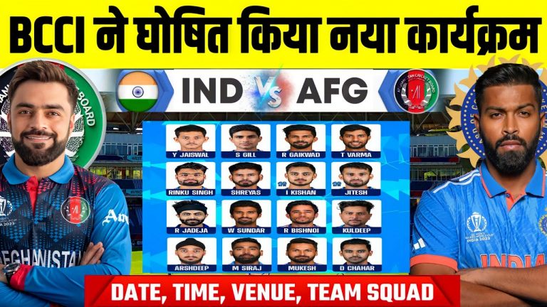 Afganistan Tour Of India : BCCI Announce Confirm Schedule | India Team Squad Against Afganistan