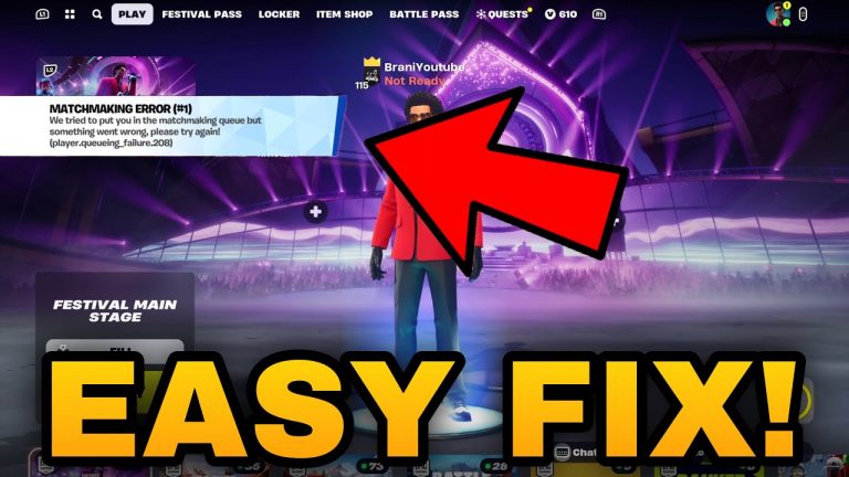 HOW TO FIX MATCHMAKING ERROR IN FORTNITE FESTIVAL MAIN STAGE! (Festival Main Stage Not Working Fix)