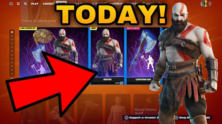 KRATOS SKIN + LEVIATHAN AXE PICKAXE RETURN RELEASE DATE IN FORTNITE ITEM SHOP!