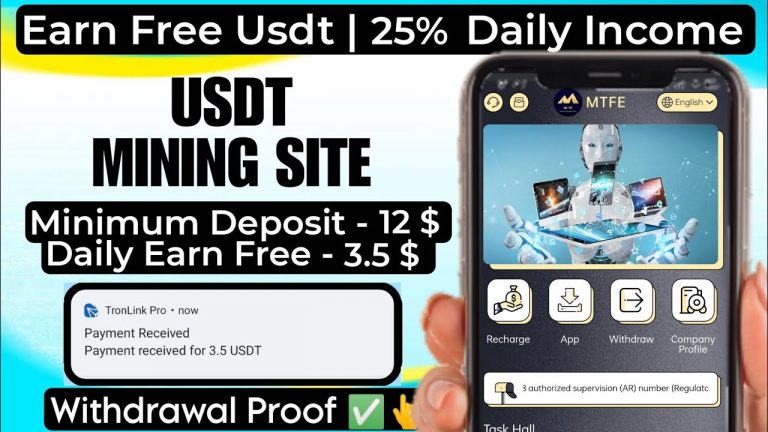 New Usdt Mining Site | usdt earning site | trx usdt mining app | Cloud Mining | usdt investment site