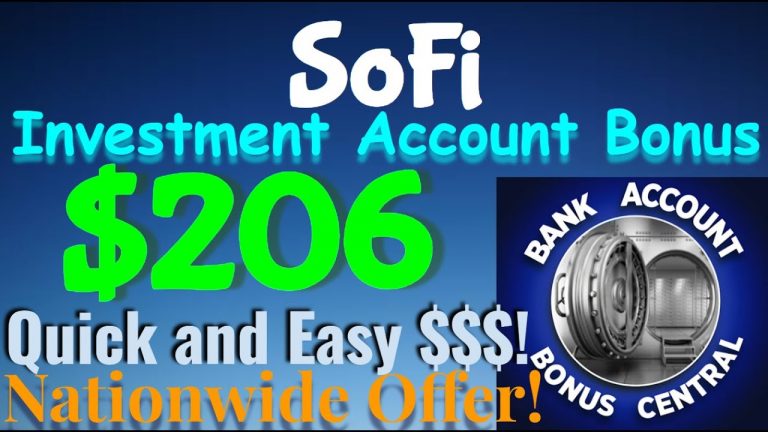 SoFi $206 Investing Account Bonus! Nationwide Offer! Get over 50% APY Return! Quick and Easy Bonus!