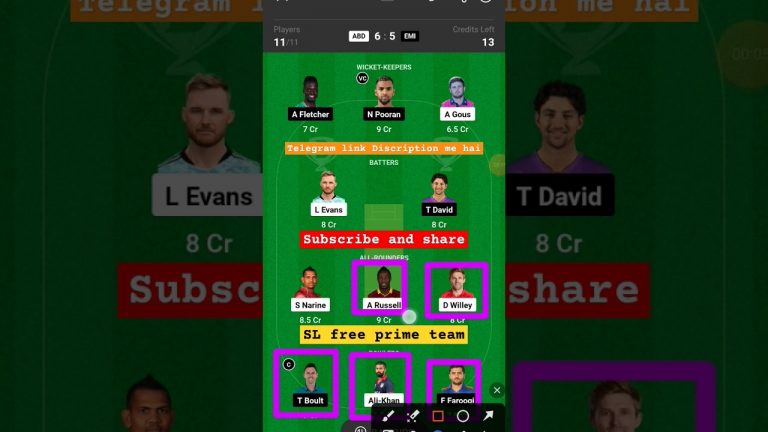 Abd vs Emi l emi vs abd dream11 team l dream11 free prime team l 5 lakhs free giveaway l dream11