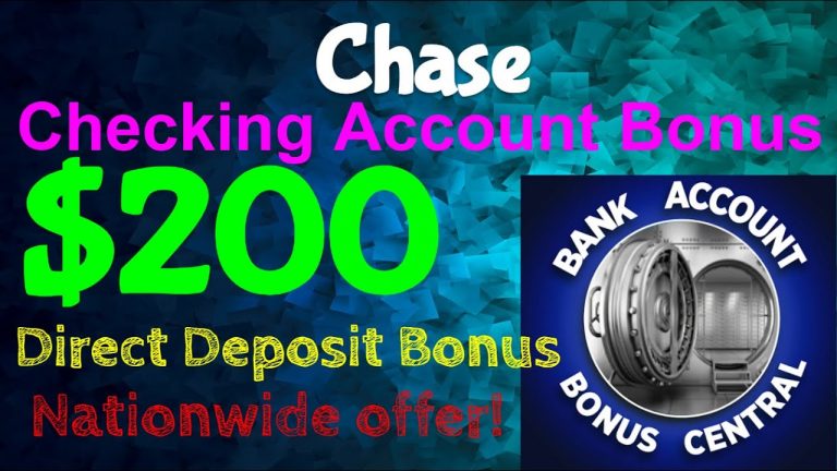 Chase $200 Checking Account Bonus! Nationwide Offer! Quick and EASY Checking Account Bonus!