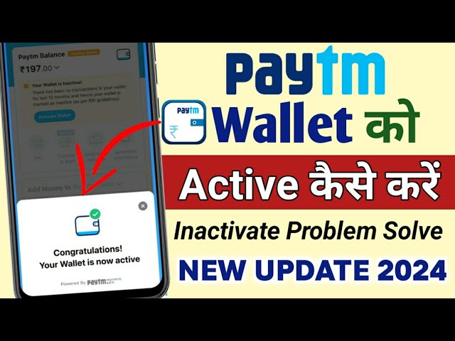 How to Active Paytm Wallet 2024 || inactive paytm wallet ko Active kaise kare #paytmwalletactivate