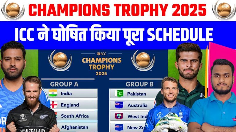 ICC Announce Champions Trophy 2025 Confirm Schedule, Date, Teams, Groups, Venue & Formate