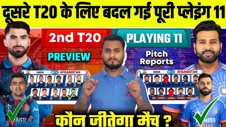 India Vs Afganistan 2nd T20 Match 2024 Playing 11, Preview, Pitch Reports, Record, Who Will Win ?