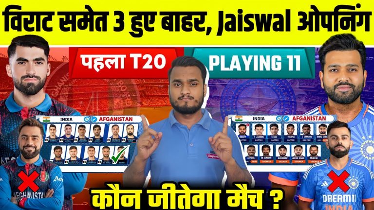 India Vs Afghanistan 1st T20 : V Kohli Out, Y Jaiswal Opening | Confirm Playing 11 & Win Prediction