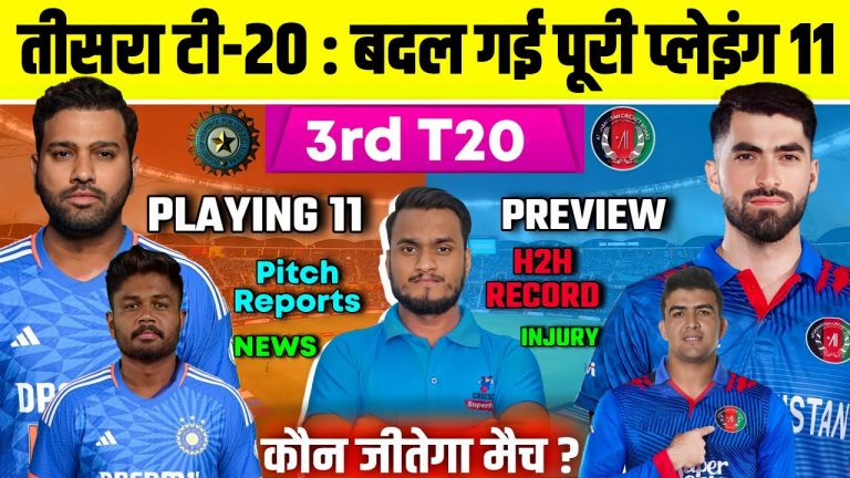 India Vs Afghanistan 3rd T20 2024 Playing 11, Preview, Pitch Reports, H2H Records, Who Will Win ?