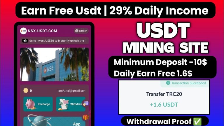 New Usdt Mining Site | usdt earning site | trx usdt mining App 2024 || best usdt investment site