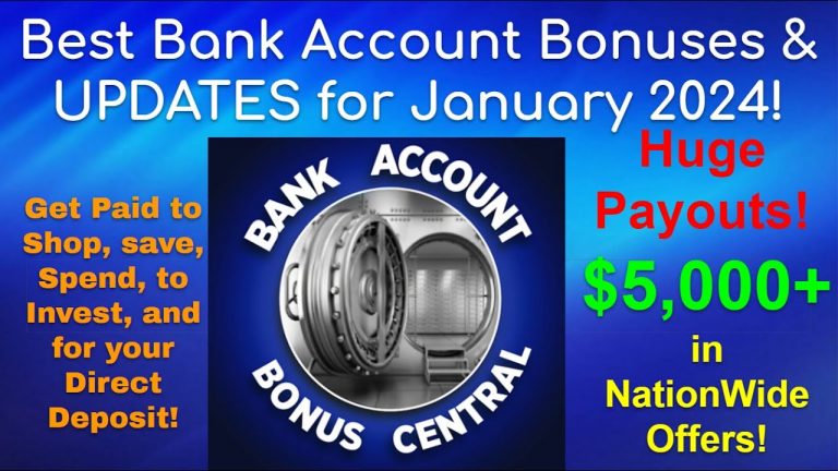 Over $5,000 in Best Bank Account bonuses in January 2024! Get Paid to Shop, Invest, direct deposit!