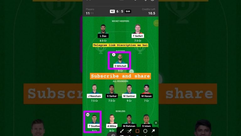 nz vs ban l ban vs nz dream11 team l dream11 free prime team l 5 lakhs free giveaway l dream11