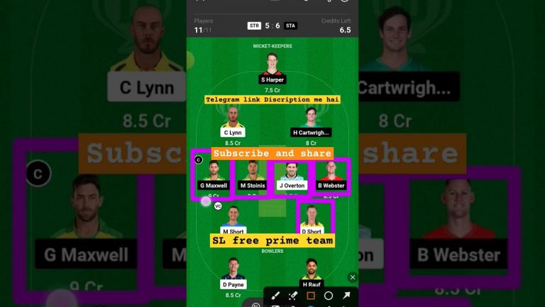 sta vs str l str vs sta dream11 team l dream11 free prime team l 5 lakhs free giveaway l dream11