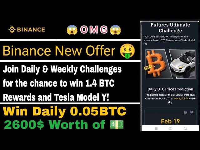 Binance New Offer || Win Daily 0.05BTC || Daily BTC Price Prediction|| 50,000$ Of Tesla Voucher