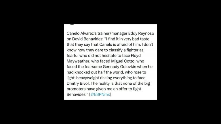 CANELO ALVAREZ TEAM DENIES 60M OFFER TO FIGHT BENAVIDEZ WE NEVER DUCK NO ONE