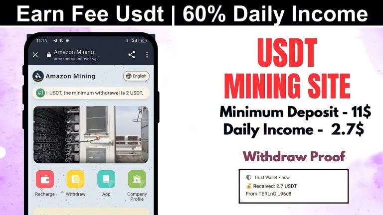 New Usdt Mining Site | usdt earning site | trx usdt mining app | Cloud Mining | usdt investment site