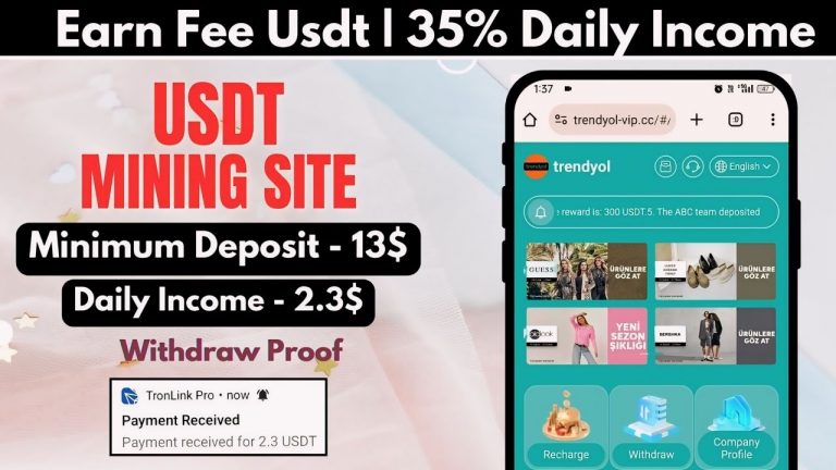 New Usdt Mining Site | usdt earning site | trx usdt mining app | Cloud Mining | usdt investment site