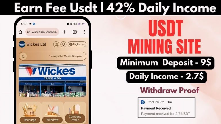 New Usdt Mining Site | usdt earning site | trx usdt mining app | Cloud Mining | usdt investment site