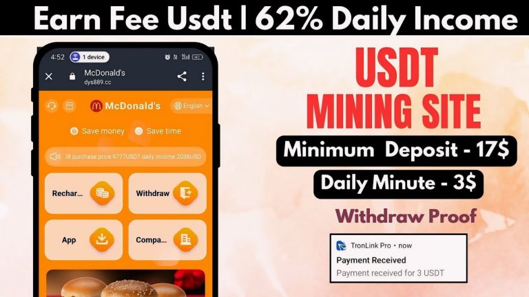 New Usdt Mining Site | usdt earning site | trx usdt mining app | Cloud Mining | usdt investment site