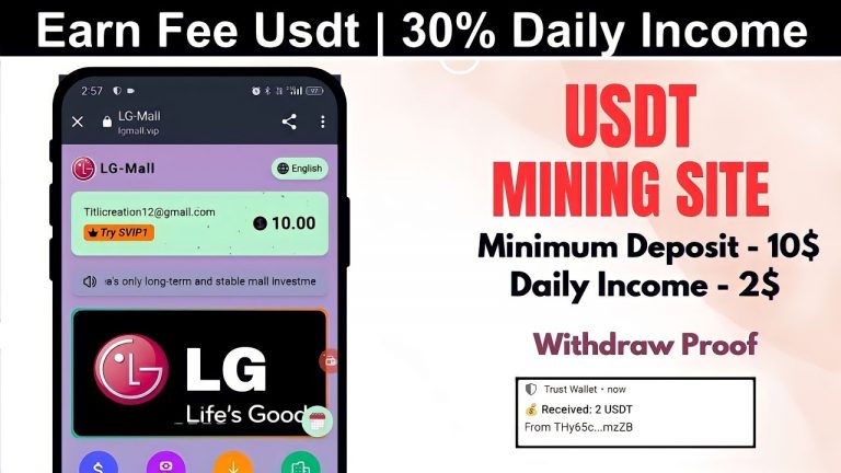 New Usdt Mining Site | usdt earning site | trx usdt mining app | Cloud Mining | usdt investment site