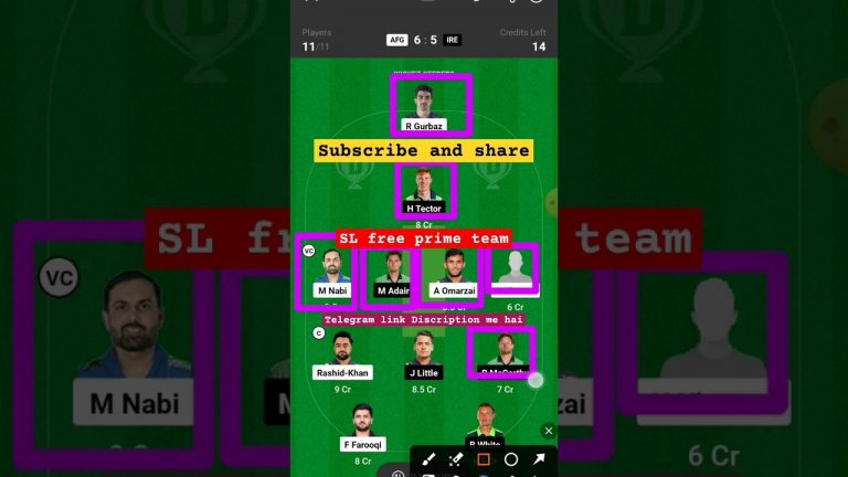 Afg vs ire l ire vs afg dream11 team l dream11 free prime team l 5 lakhs free giveaway l dream11