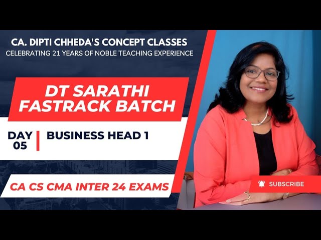 DAY 5 BUSINESS HEAD – 1 DT SARATHI LIVE PRACTICE BATCH#ICAI.#CMA,#CA INTER