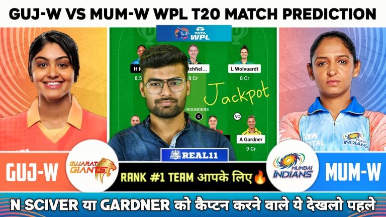 GUJ-W vs MUM-W Dream11, GUJ-W vs MUM-W Dream11 Team, Gujarat Giants vs Mumbai Indians MI WPL Today