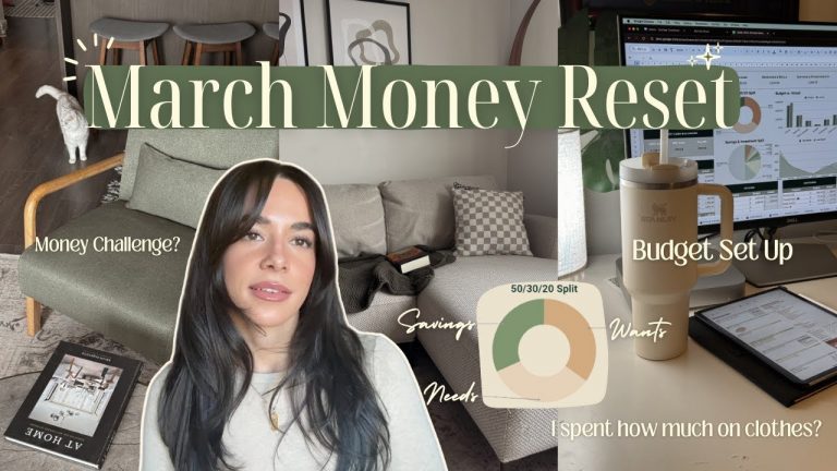 March Money Reset budget with me, march money challenge, investment goals