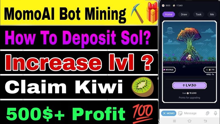 MomoAI Airdrop Update || How To Deposit Sol || Claim Kiwi || Increase lvl || 500$+ Profit