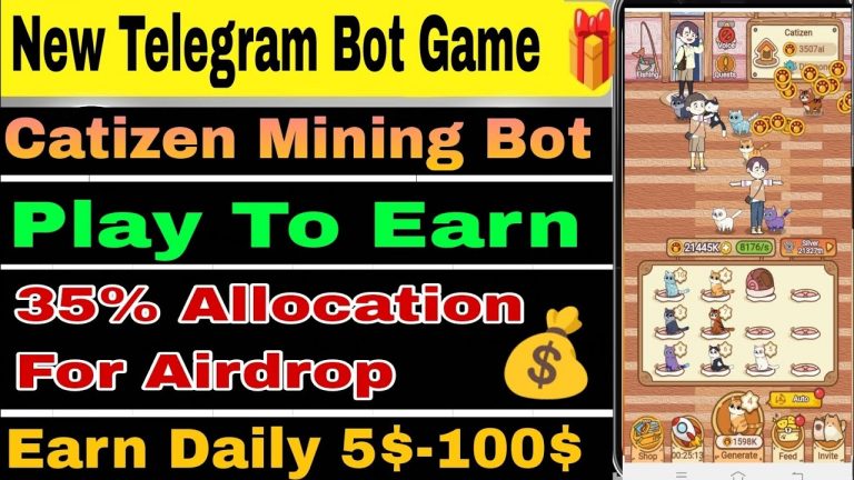 New Telegram Bot Game || Play To Earn Daily 5$-100$ || Catizen Mining Game || How to play game