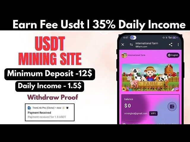 New Usdt Mining Site | usdt earning site | trx usdt mining app | Cloud Mining | usdt investment Site