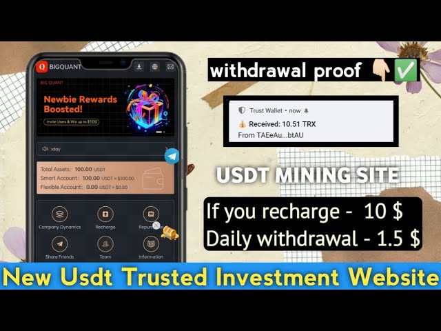 New Usdt Mining Site | usdt earning site | trx usdt mining app | Cloud Mining | usdt investment site