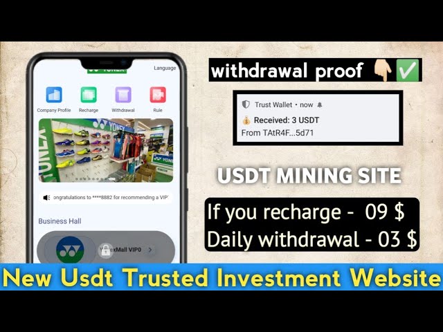 New Usdt Mining Site | usdt earning site | trx usdt mining app | Cloud Mining | usdt investment site