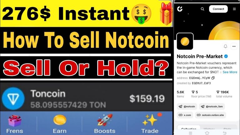 Notcoin Full Selling Process || Instant Sell(276$-1000$) || Sell Or Hold ? || Exchange Listing