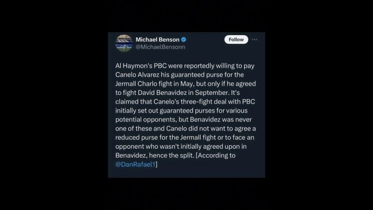 PBC BREACH CONTRACT WITH CANELO ALVAREZ TRY SNEAKING IN BENAVIDEZ TO FIGHT WHEN HE WASNT AGREED TO