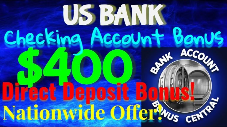 US Bank $400 Checking Account Bonus! Limited Time! Nationwide Offer!