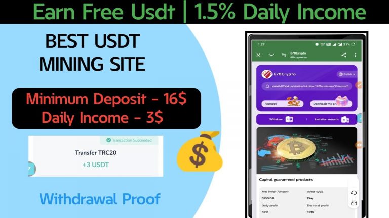 We are the newest and most successful money-making platform for earning USDT in 2024. Sign up $100