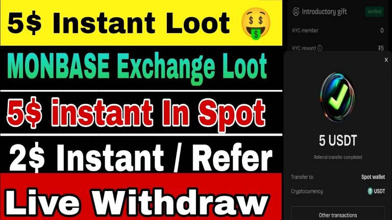 7$ Instant Exchange Loot || MONBASE Exchange Loot || How To Withdraw From Exchange