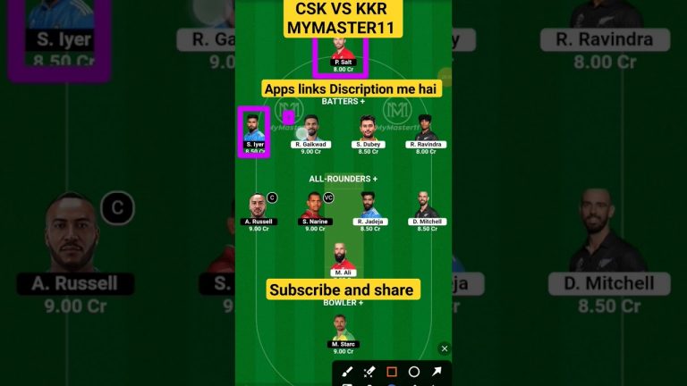 CSK vs kkr, kkr vs csk Mymaster11 team l dream11 free prime team l 50 lakhs free giveaway l dream11