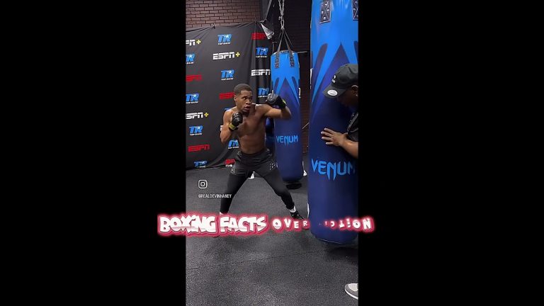 DEVIN HANEY SHOWS THE KNOCKOUT PUNCH FOR RYAN GARCIA STANDING STRAIGHT UP