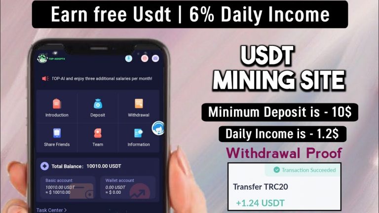 New Usdt Mining Site | usdt earning site | trx usdt mining app | Cloud Mining | usdt investment site