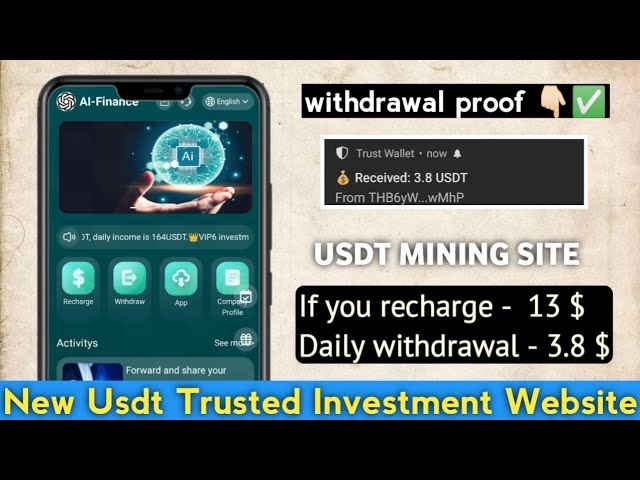 New Usdt Mining Site | usdt earning site | trx usdt mining app | Cloud Mining | usdt investment site