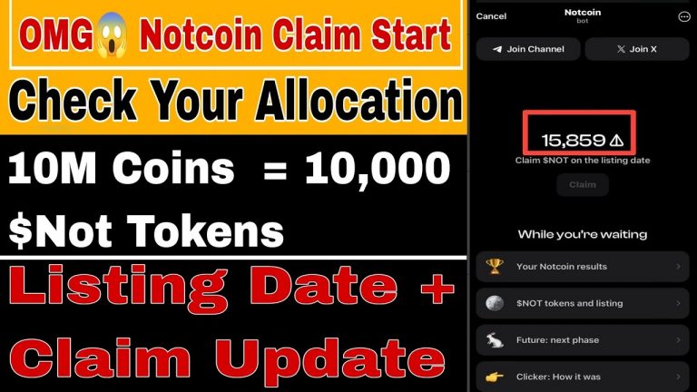 Notcoin Biggest Update || Check Your Notcoin Allocation | 200$-1000$+ Profit/ Account | Claim Update