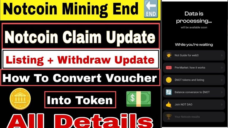 Notcoin Mining Ended || How To Convert Voucher Into Coin || Listing And Claiming Date