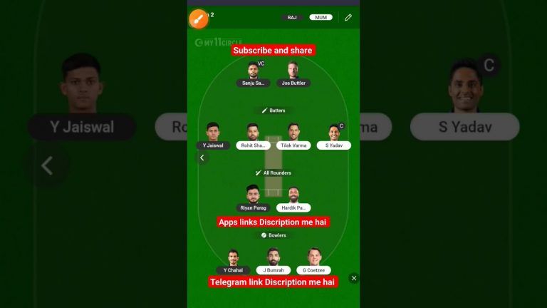 RR VS Mi , mi vs rr dream11 team l dream11 free prime team l 50 lakhs free giveaway l my11circle