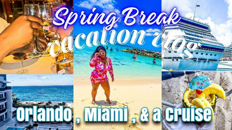 SPRING BREAK VACATION VLOG | ORLANDO , MIAMI , AND CARNIVAL CONQUEST CRUISE VLOG