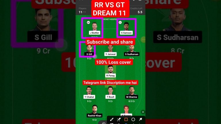 rr vs gt, gt vs rr dream11 team l dream11 free prime team l 50 lakhs free giveaway l dream11