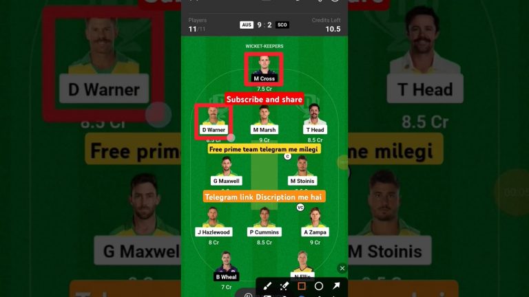 Aus vs Sco 35th dream11 team l dream11 free prime team l 50 lakhs free giveaway l Dream11