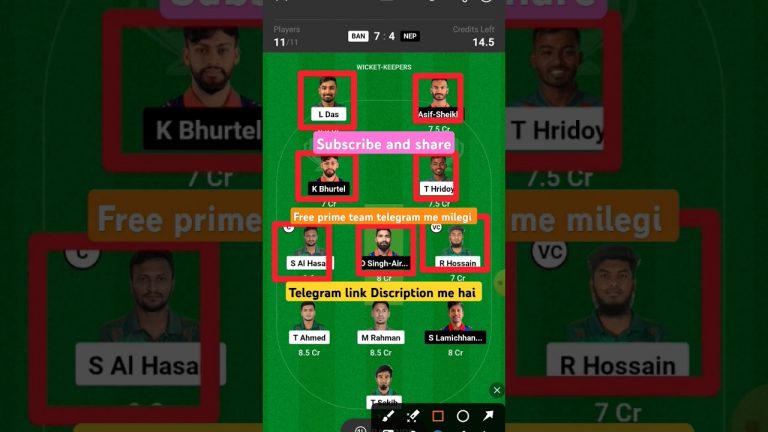 Ban vs Nep 37th dream11 team l dream11 free prime team l 50 lakhs free giveaway l Dream11