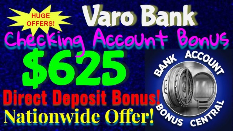 Get $625 Cash Bonus With Varo Bank Checking Account! Nationwide Promotion!