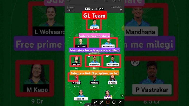 In_w vs Sa_w dream11 team l dream11 free prime team l 50 lakhs free giveaway l Dream11